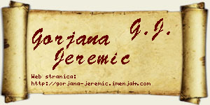 Gorjana Jeremić vizit kartica